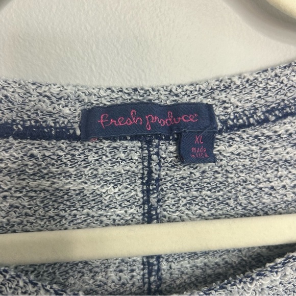 Fresh Produce Navy Blue 3/4 Sleeve Crewneck Top Sweater Women’s Size XL - Picture 2 of 5